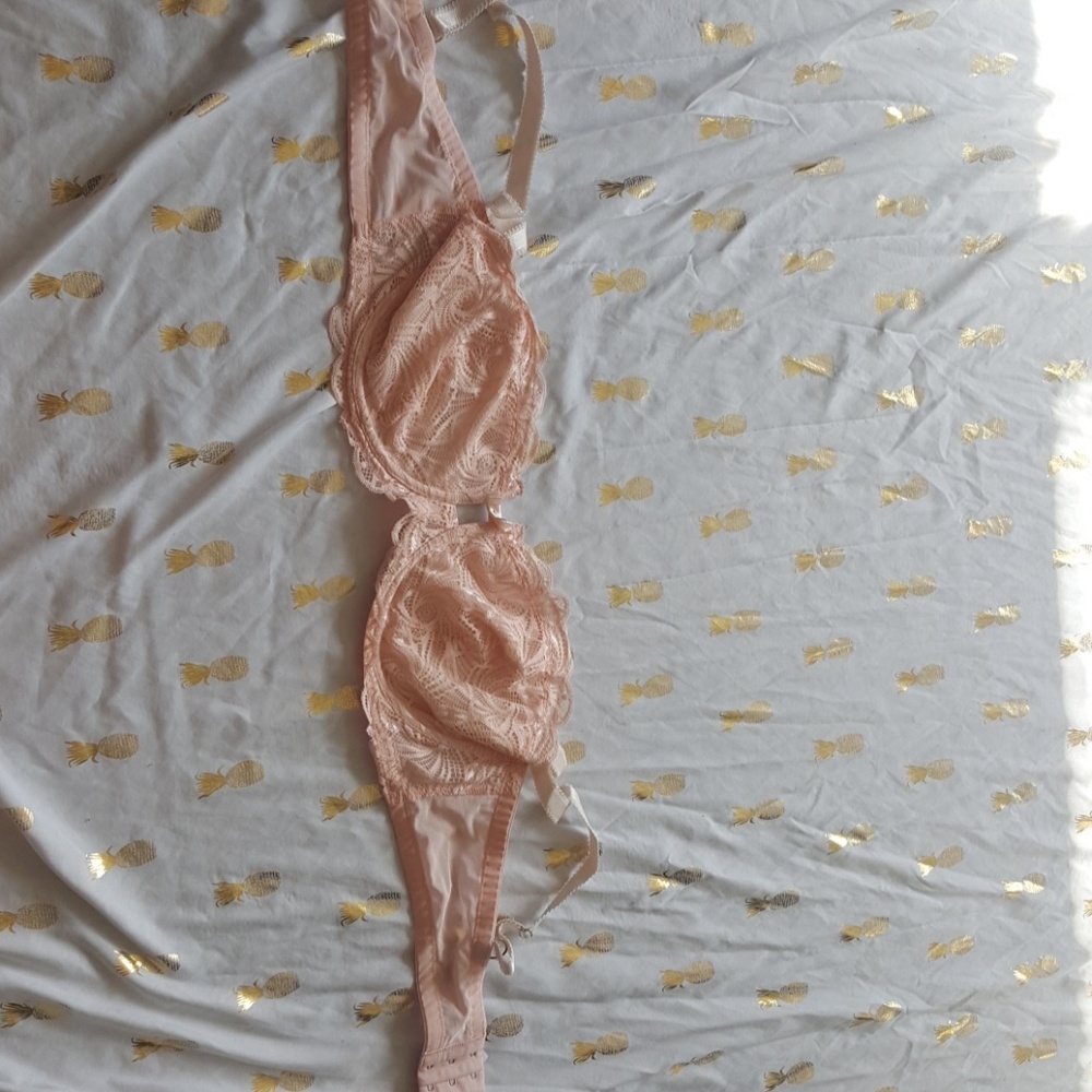 Light pink lace bra